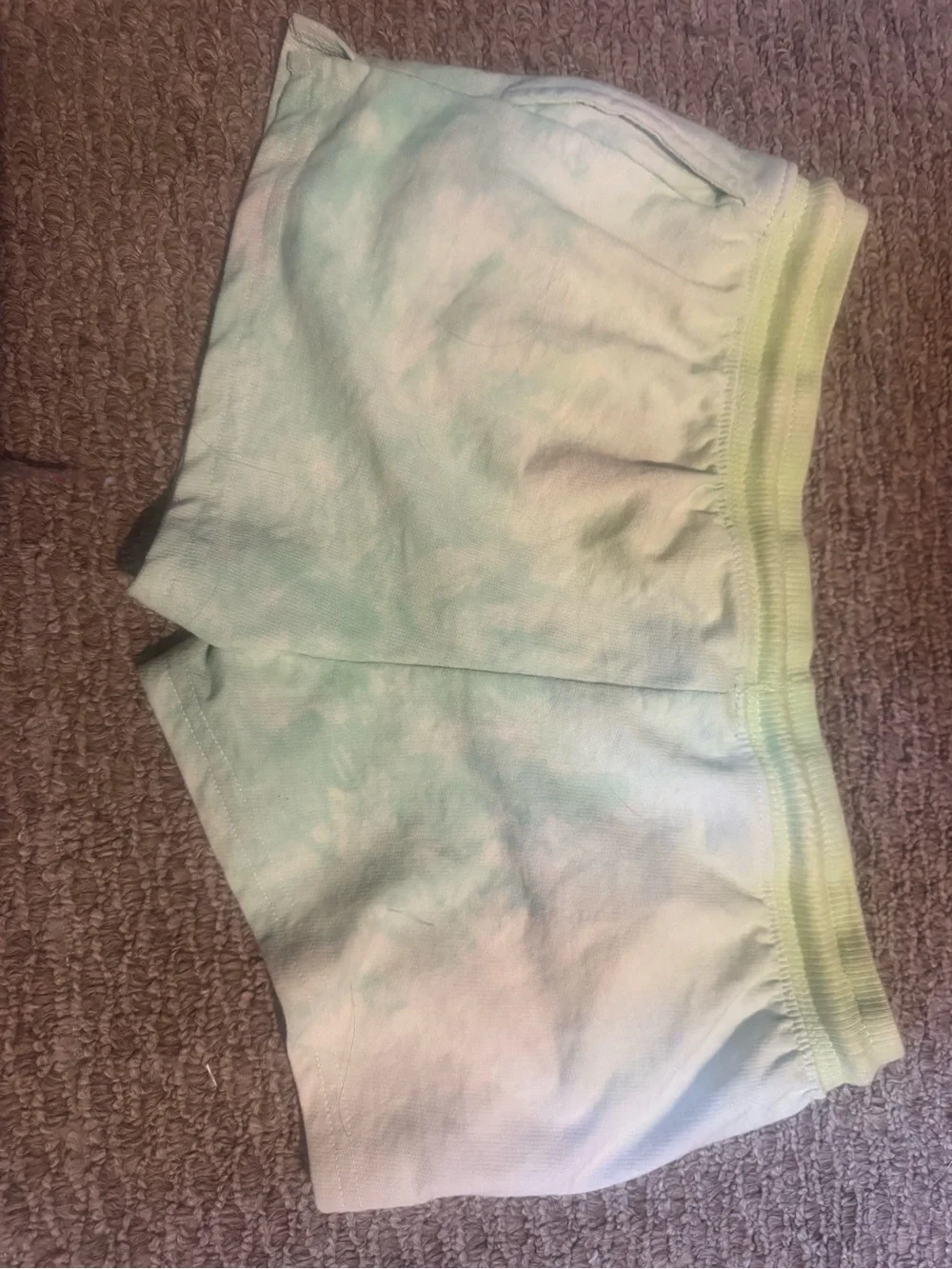 Tie-Dye Green Cotton Lounge Shorts
